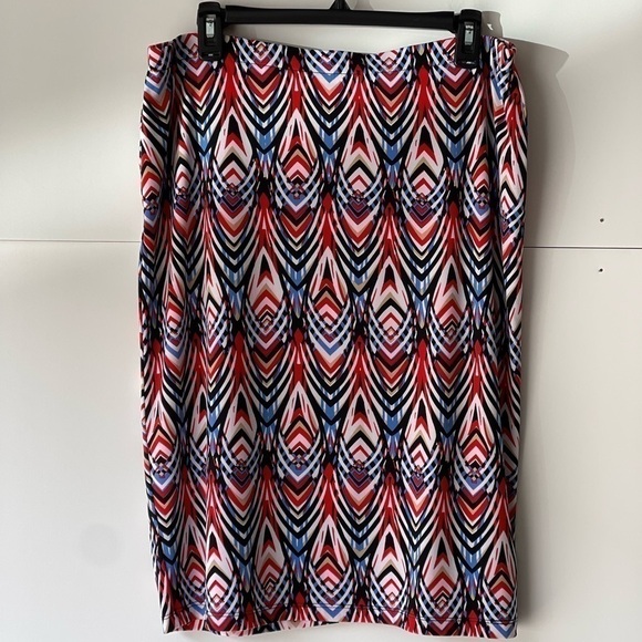 Rafaella Comfort Women's Boho Skirt Pencil Stretch Pink Multicolor Skirt, Sz L/G - Picture 6 of 8